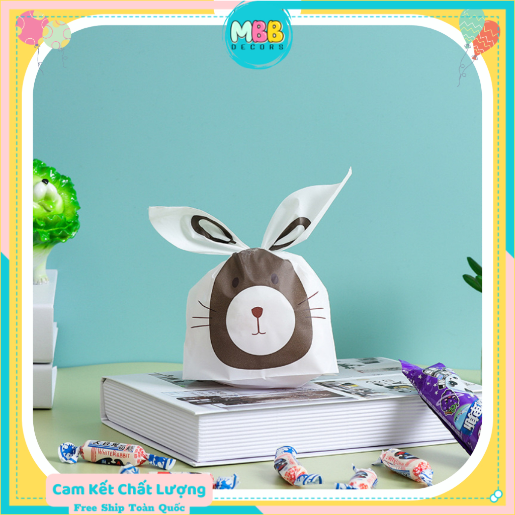Set 5 Cái Túi Chia Quà, Bánh Kẹo Sinh Nhật Cho Các Bé, Túi Đựng Bánh Kích Thước  14x23cm Gấu Nâu