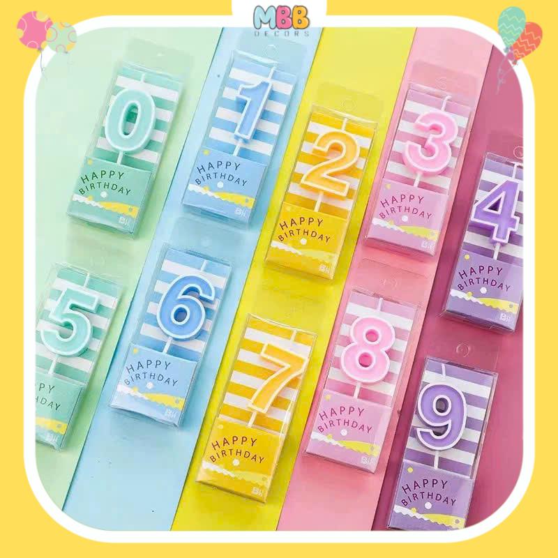 Nến số sinh nhật màu Pastel