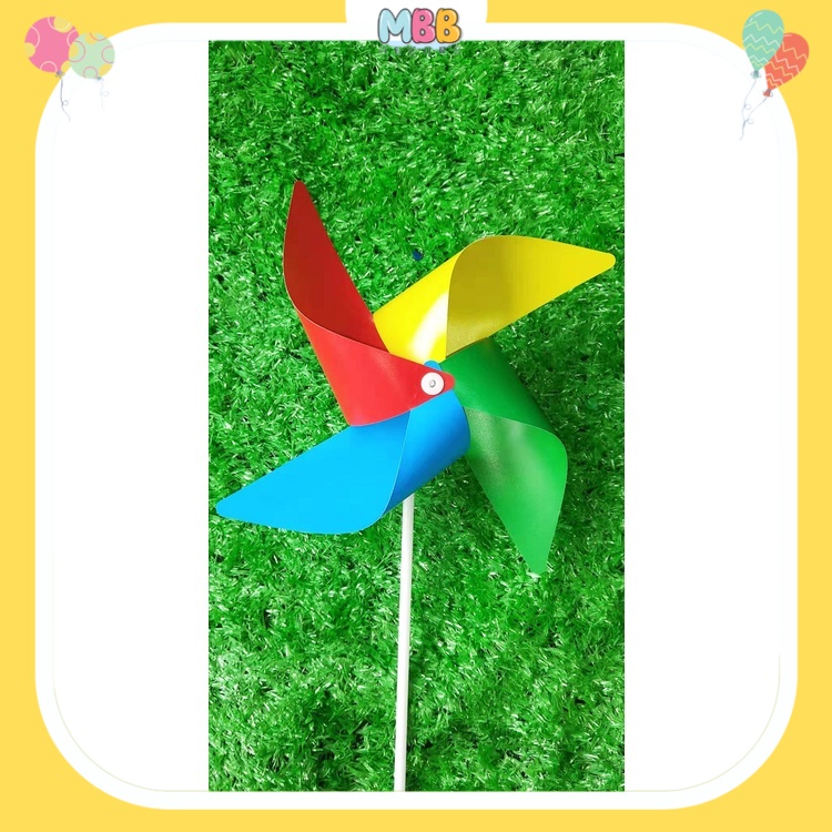 SET 10 Chong chóng nhựa trang trí mầm non, trường học, khu vui chơi, siêu thị 4 cánh 4 màu 23cm