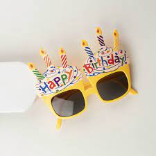 Mắt kính happy birthday nến vàng