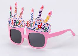 Mắt kính happy birthday nến hồng