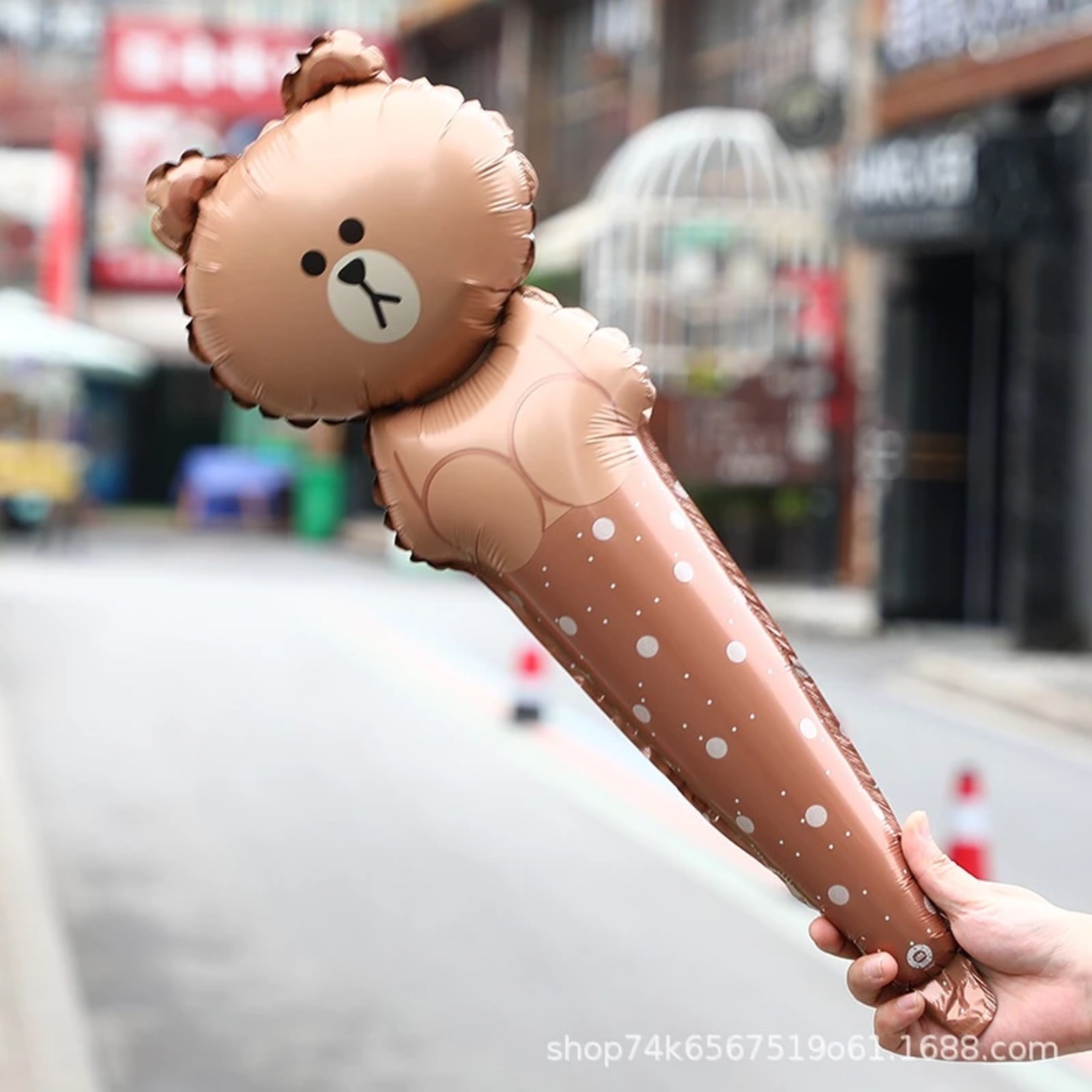 BÓNG TAY CẦM HÌNH GẤU NÂU