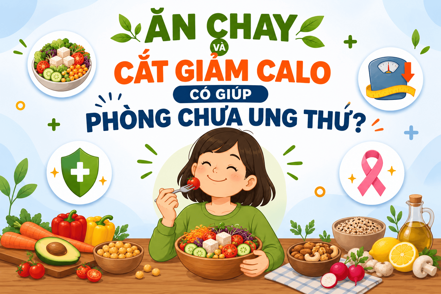 Ăn chay và chế độ nghèo calo có giúp giảm nguy cơ ung thư?