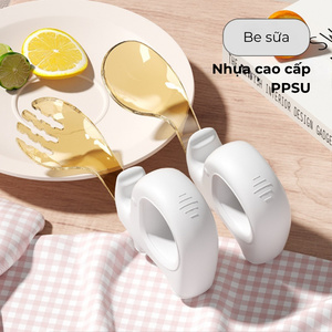 Bộ thìa dĩa cho bé tập ăn, dĩa ăn dặm cho bé màu sắc dễ thương, chất liệu thép không gỉ 316, tay cầm thông minh