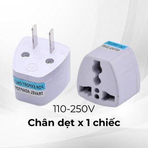 Phích cắm chuyển đổi 3 chân sang 2 chân, ổ cắm chuyển đổi 3 chấu nguồn 220V phù hợp mọi loại đầu cắm.
