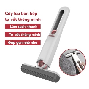Cây lau bếp tự vắt, cây lau bếp mini LK01,  cây lau bếp đa năng, lau bàn bếp, cửa kinh, gấp gọn tiện dụng