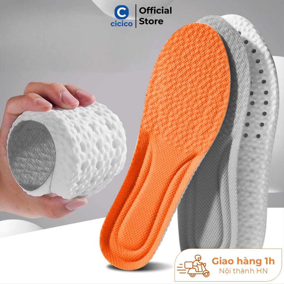 Lót Giày Thể Thao PU Siêu Mềm, Miếng Lót Giày Cao Su Đàn Hồi Êm Chân, Chống Sốc, Thoáng Khí, Khử Mùi Hôi