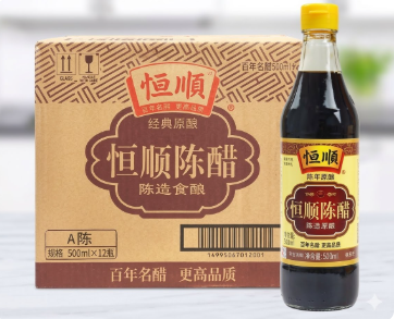 Giấm Đen Hằng Thuận, Thể tích: 500ml/ chai, Quy cách: 12 chai/ thùng