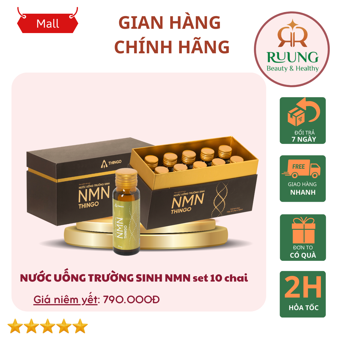 NƯỚC UỐNG TRƯỜNG SINH NMN THINGO set 10 chai