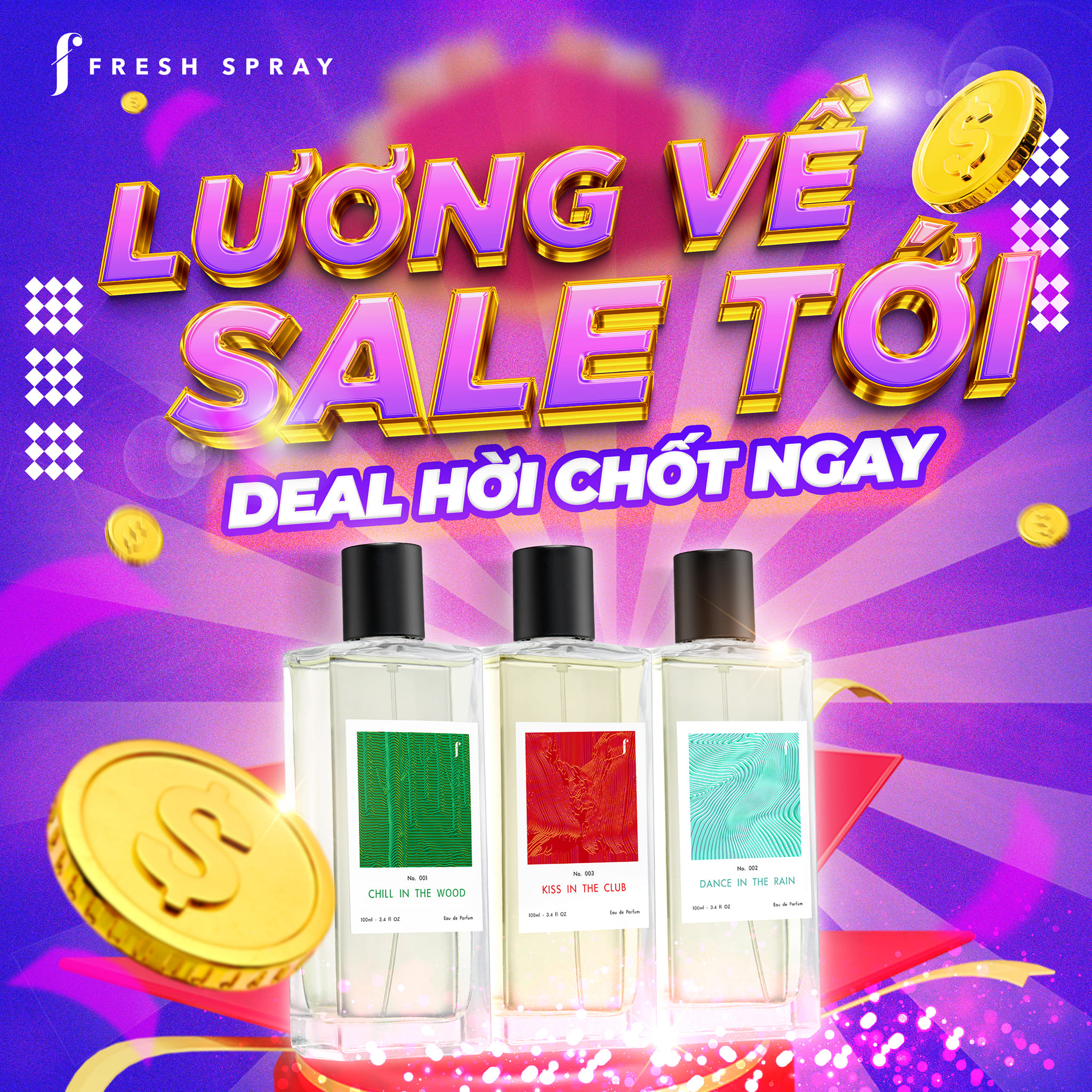 [DATE 2028] SET 3 CHAI Nước hoa F Fresh Spray 50ML