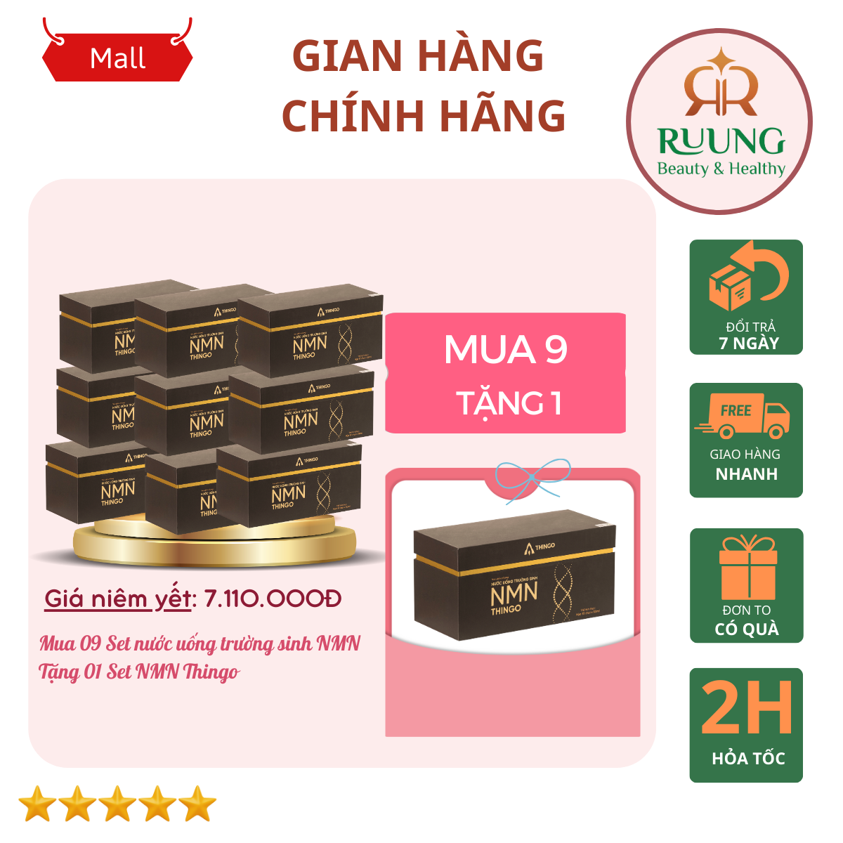 COMBO 9 SET NƯỚC UỐNG NMN THINGO