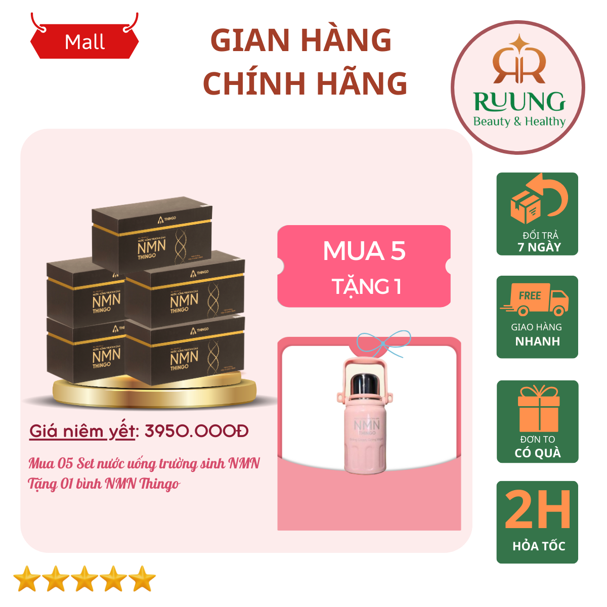 COMBO 5 SET TẶNG 1 BÌNH GIỮ NHIỆT NMN THINGO