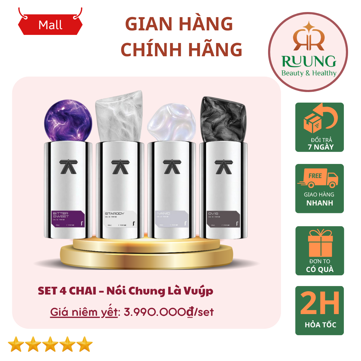 [F PERFUME] SET 4 CHAI - Nói Chung Là Vuýp