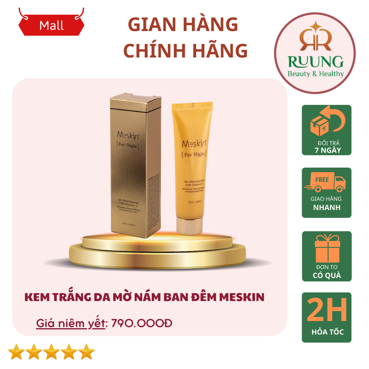 KEM TRẮNG DA, MỜ NÁM BAN ĐÊM MESKIN