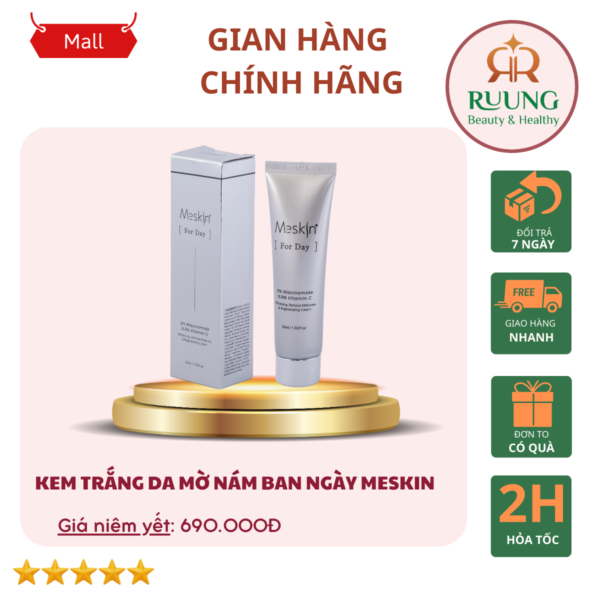 KEM TRẮNG DA, MỜ NÁM BAN NGÀY MESKIN