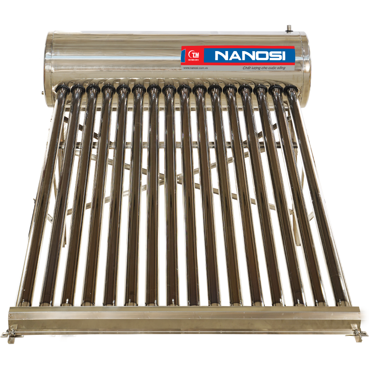 (SILVER 200L ỐNG KHÍA) Máy Nước Nóng Năng Lượng Mặt Trời NANOSI SILVER 200