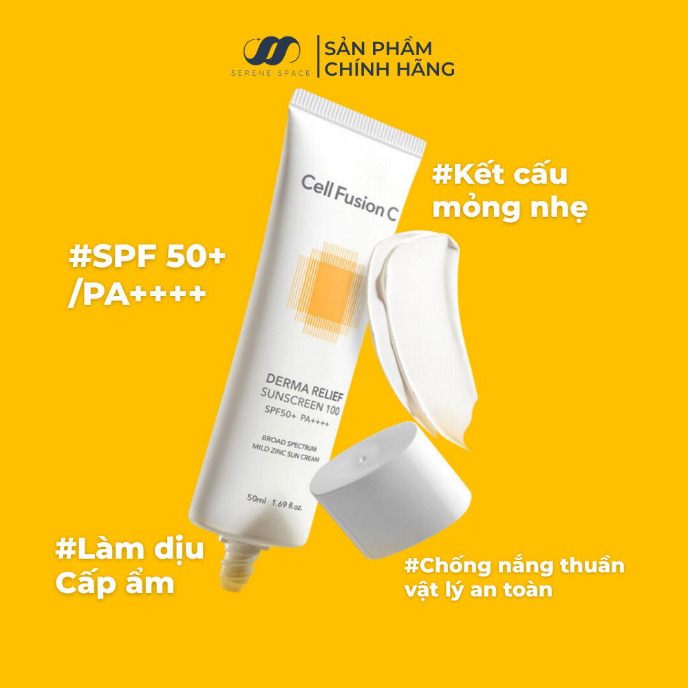 Cứu Tinh Cho Da Siêu Nhạy Cảm: Review Cell Fusion C Derma Relief Sunscreen 100 SPF50+ PA++++