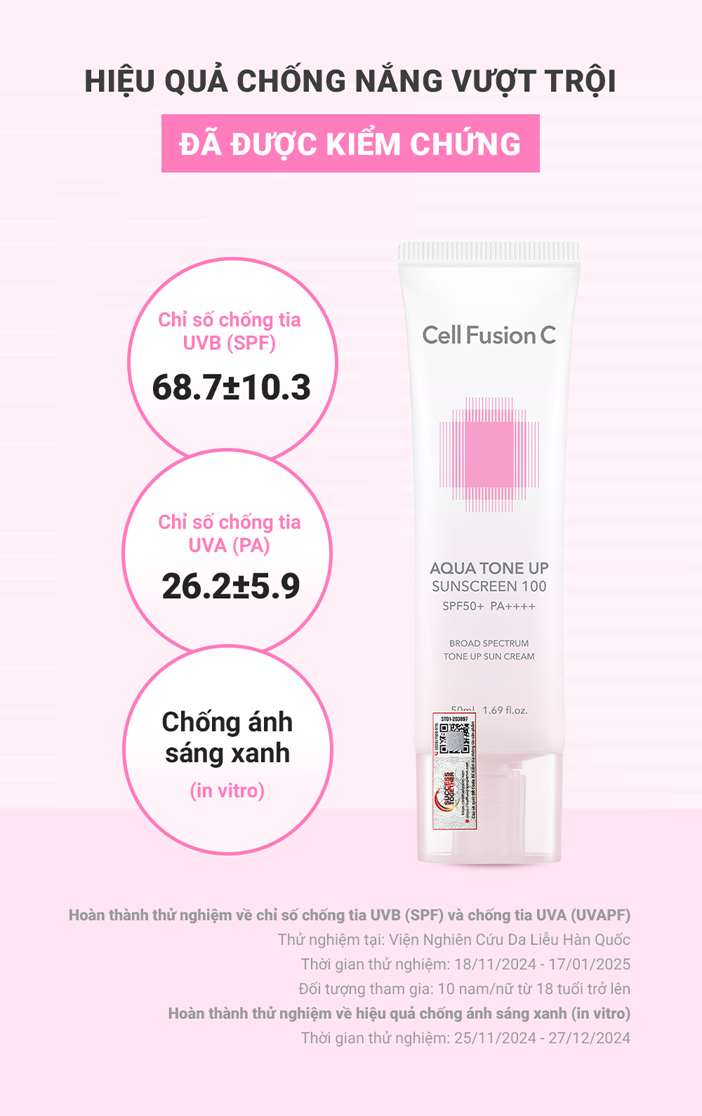 Cứu Tinh Cho Da Khô Thiếu Nước: Review Cell Fusion C Aqua Tone Up Sunscreen 100 SPF50+ PA++++