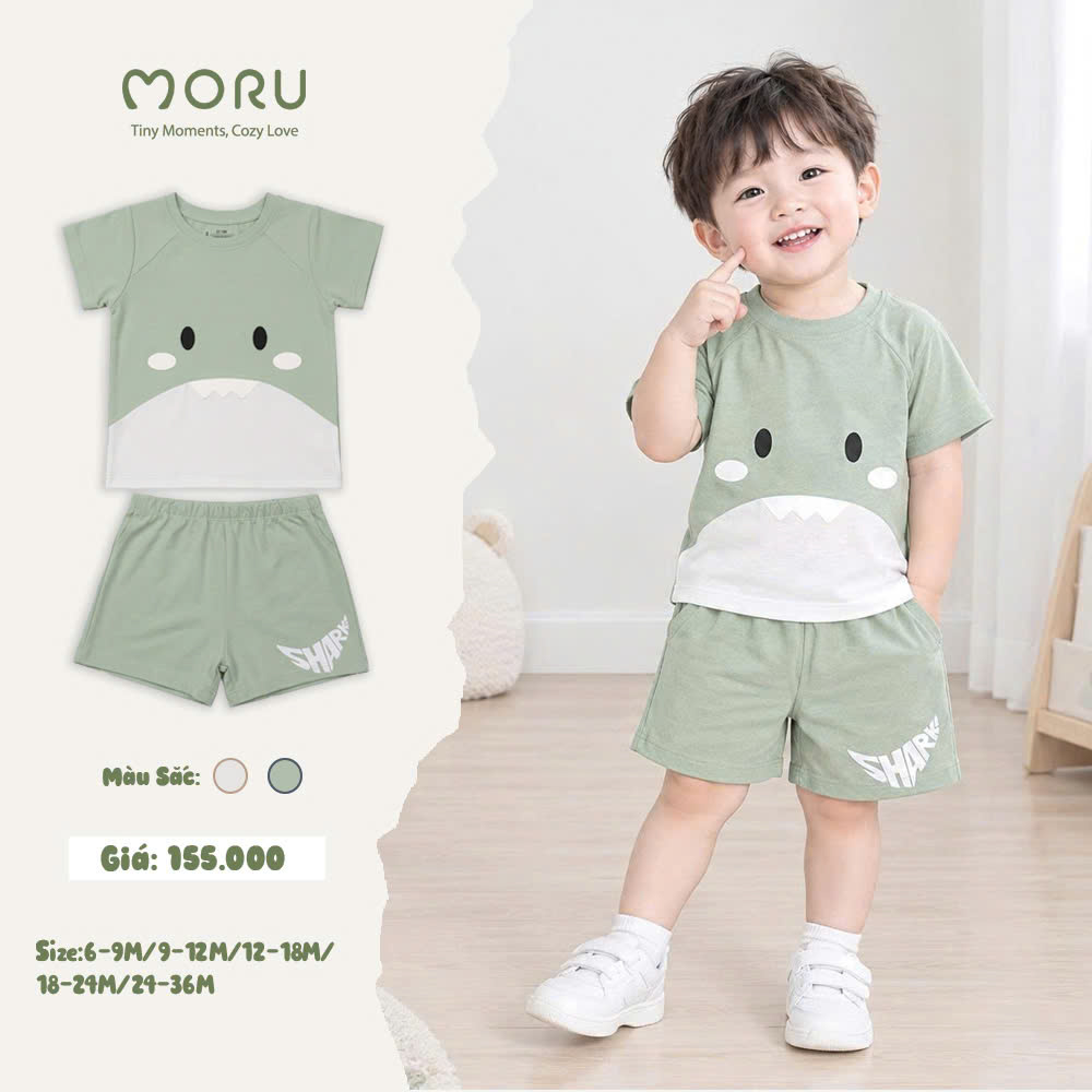 OH-J28 Bộ bamboo baby shark 9-36m