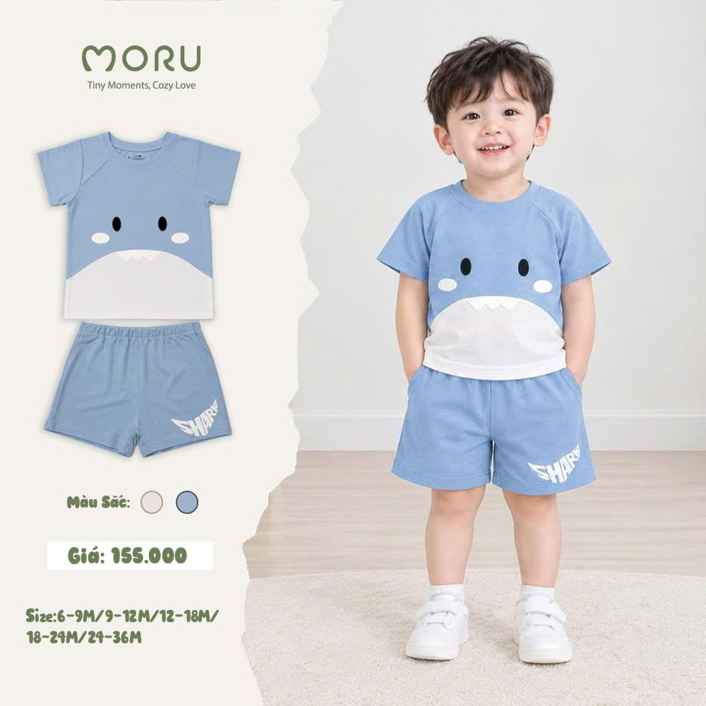 OH-J28 Bộ bamboo baby shark 9-36m