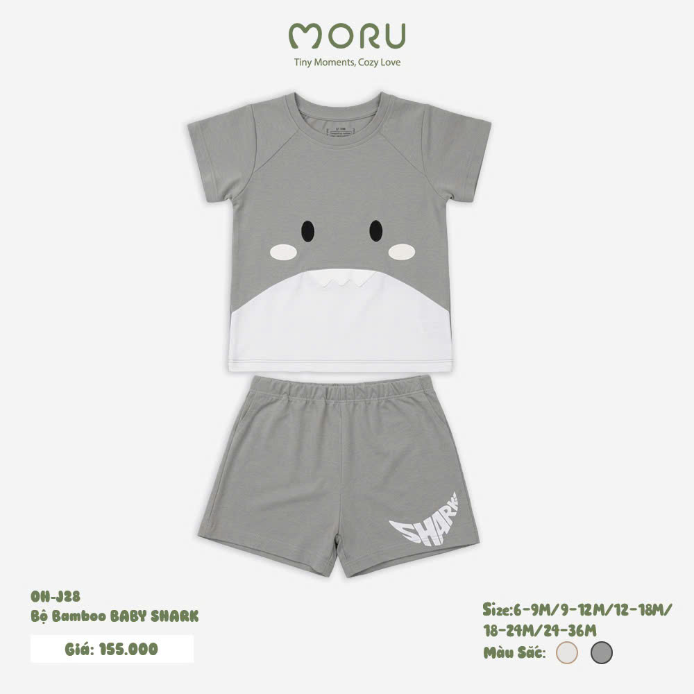 OH-J28 Bộ bamboo baby shark 9-36m