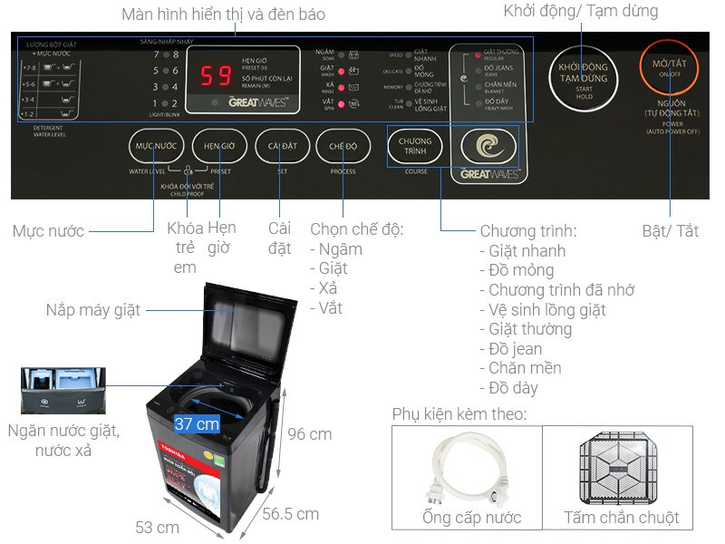 Máy Giặt Toshiba 10kg AW-M1100JV(MK)