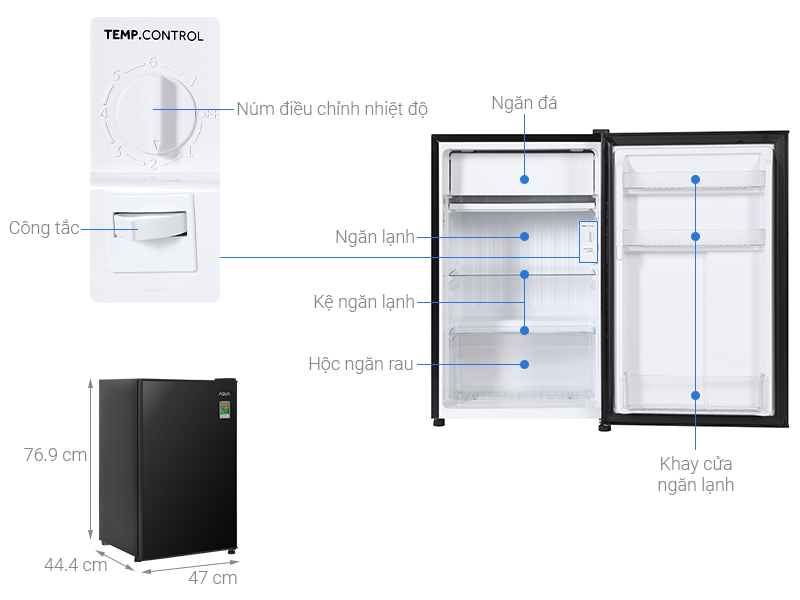 Tủ Lạnh AQUA AQR-D100FA(BS)