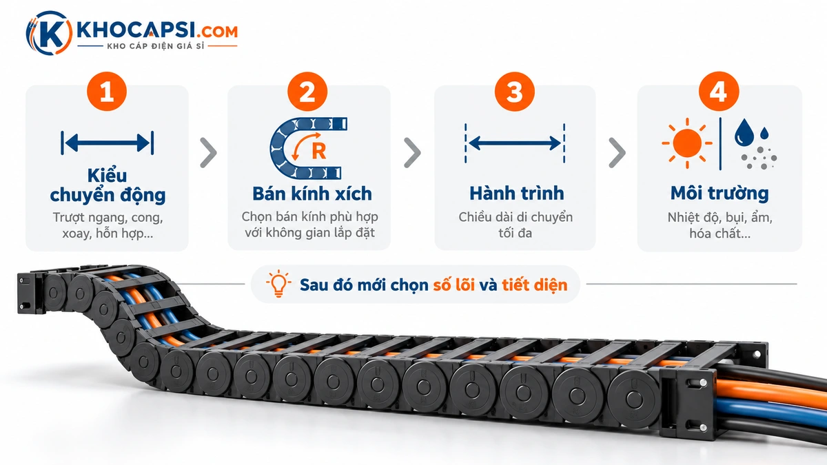 Cách chọn cáp Drag Chain High Flex cho máy công nghiệp