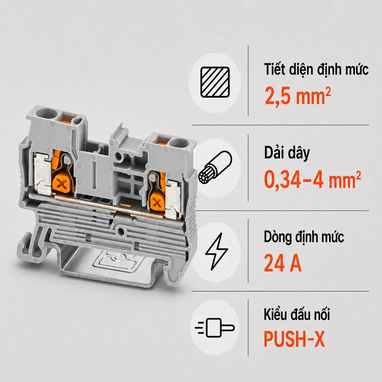 Terminal Block Phoenix Contact XT 2,5 – Cầu Đấu Push-X 2,5mm²