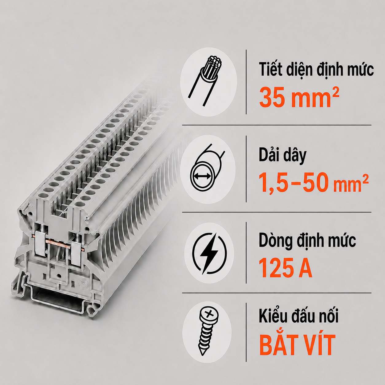 Terminal Block Phoenix Contact UT 35 – Cầu Đấu Vít 35mm²
