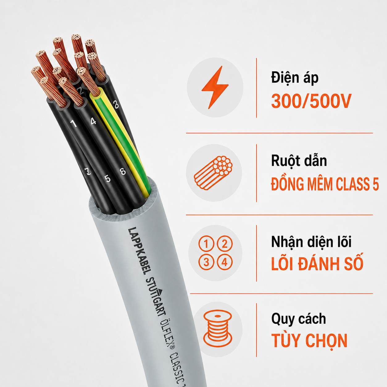 Cáp Điều Khiển LAPP ÖLFLEX CLASSIC 110 300/500V PVC