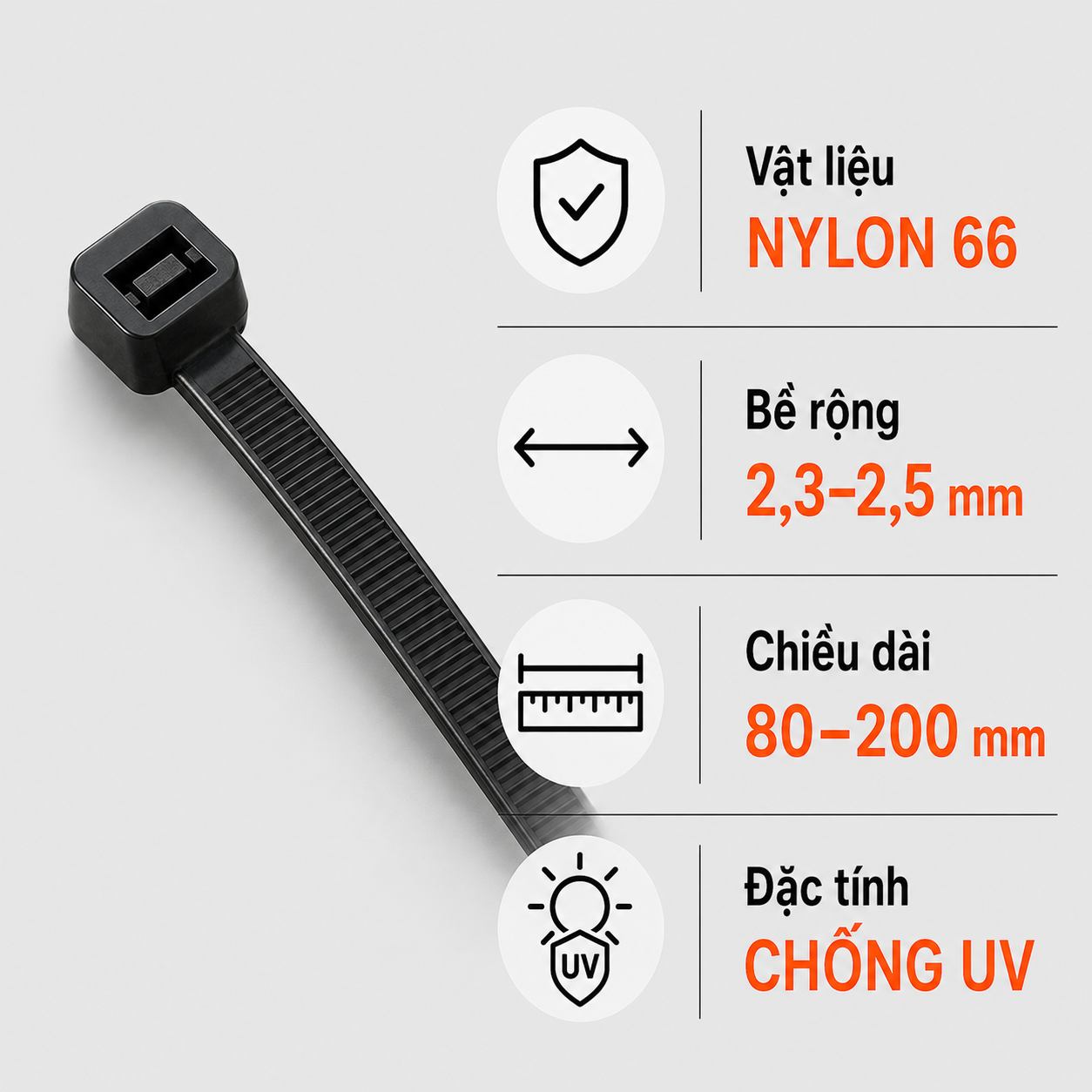 Dây Rút Chống UV Dong-A Bestech DACT Nylon PA66 2,3–2,5mm