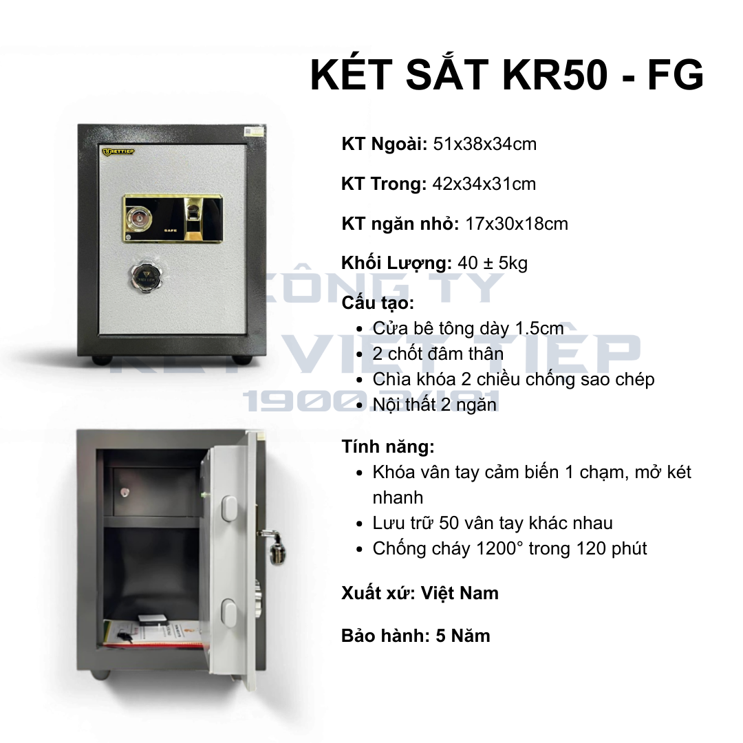 Két Sắt KR50 FG - Vân Tay