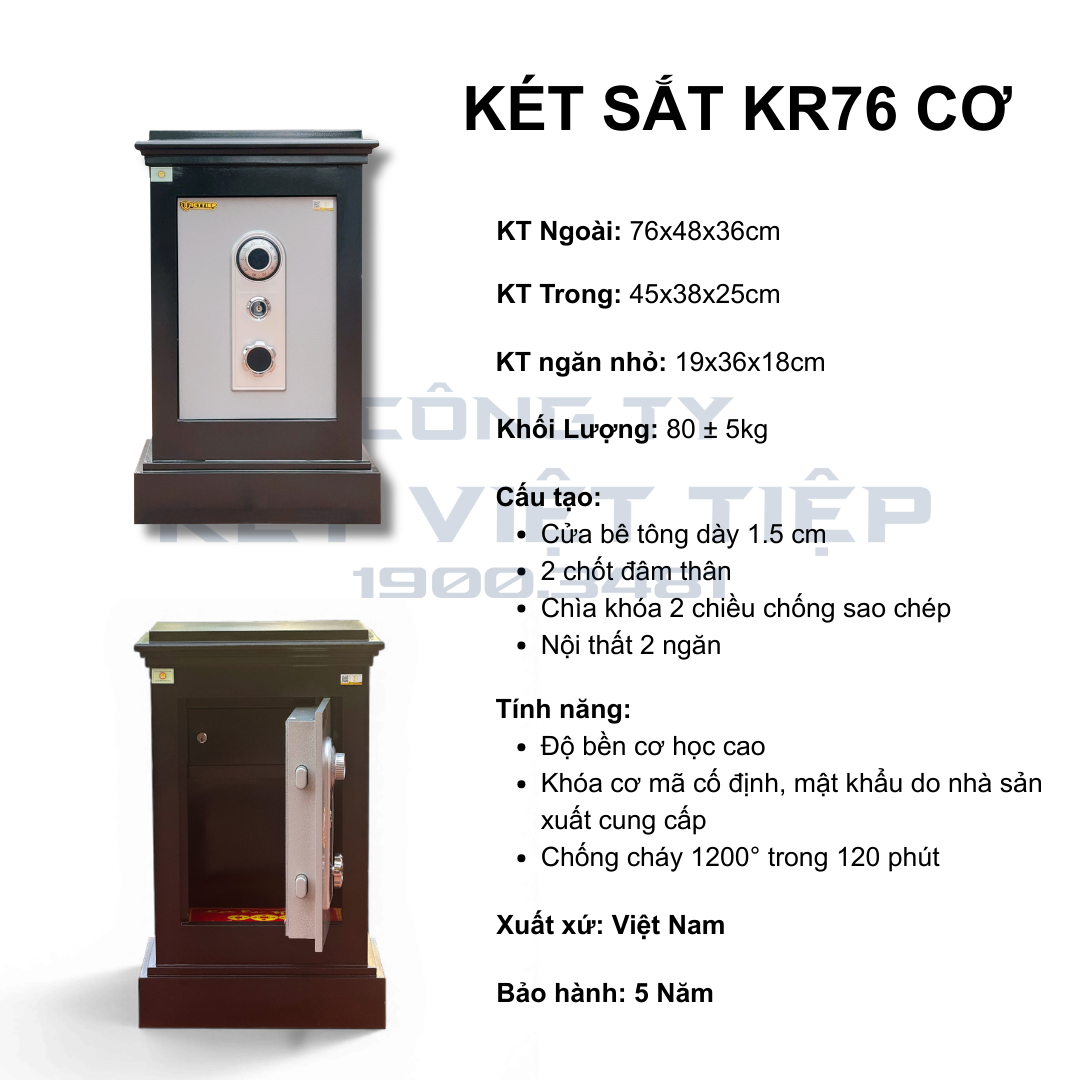 Két Sắt KR76 A - Cơ Không Đổi Mã
