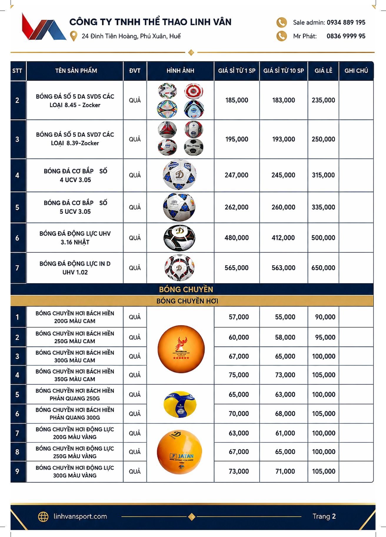 Catalog bóng thể thao LVS Asia trang 03