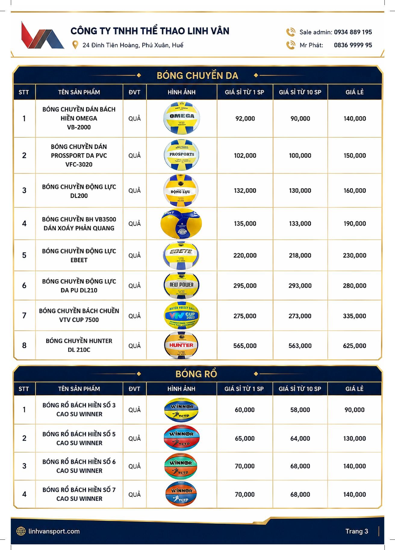 Catalog bóng chuyền và bóng rổ LVS Asia