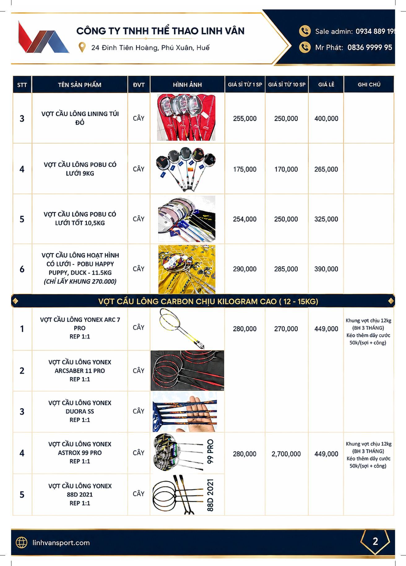 Catalog vợt cầu lông LVS Asia trang 07