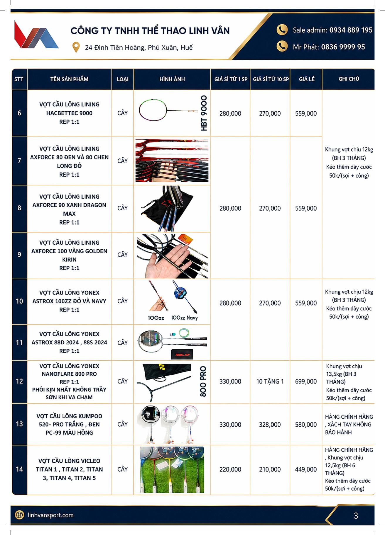 Catalog vợt cầu lông LVS Asia trang 08