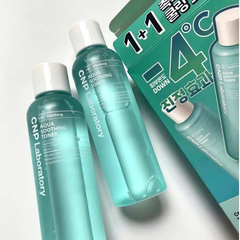 Bộ Nước Hoa Hồng Cấp Ẩm & Làm Mát Mịn Da CNP Laboratory Aqua Soothing Toner Special Set 1+1