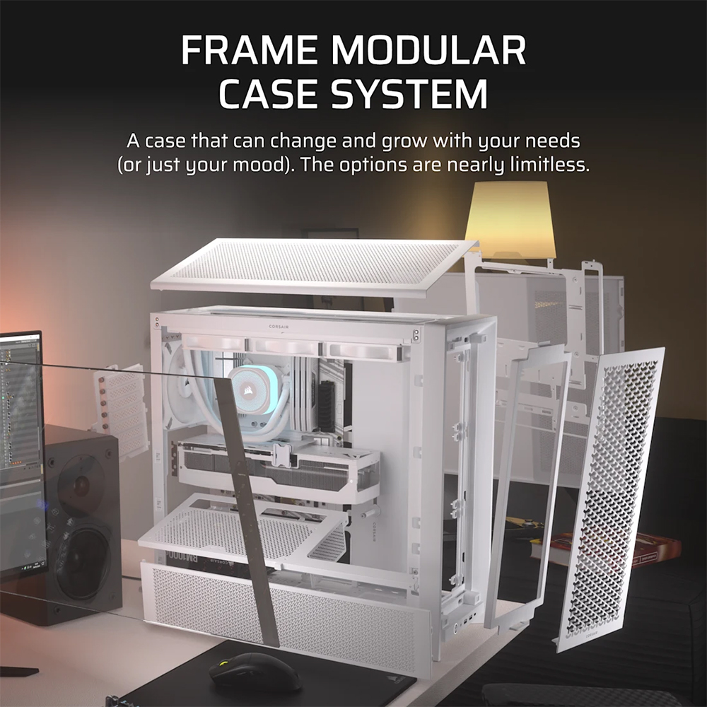 VỎ CASE CORSAIR FRAME 4000D WHITE (MÀU TRẮNG/ MID TOWER/ ATX/ USB-C)