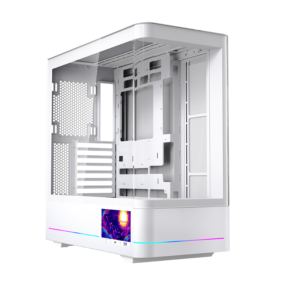 VỎ CASE JUNGLE LEOPARD AC-02 WHITE (KÍNH CONG/ MÀU TRẮNG/KHÔNG KÈM FAN/  MÀN HIỂN THỊ LCD)