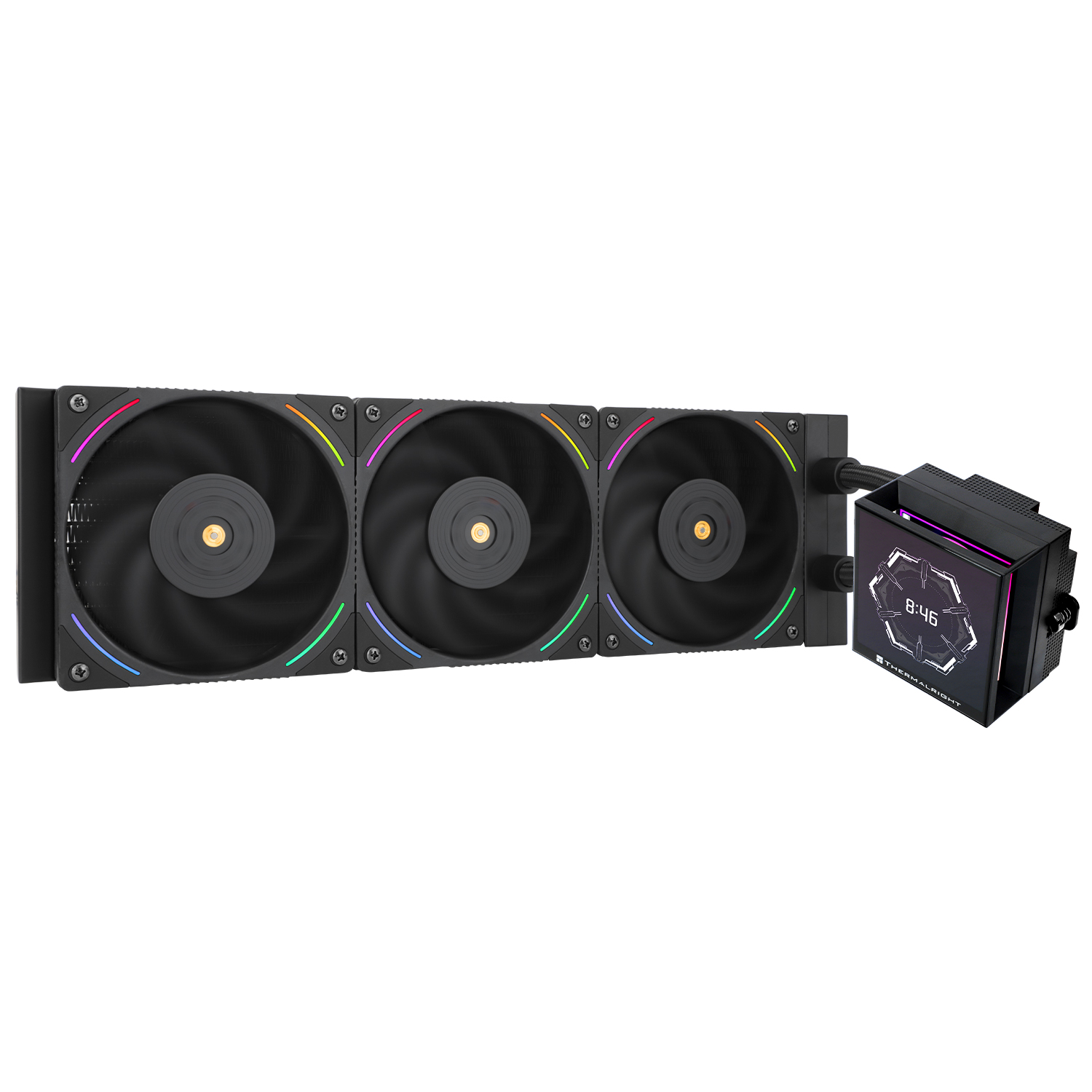 TẢN NHIỆT NƯỚC THERMALRIGHT HYPER VISION 360 ARGB BLACK (MÀU ĐEN/ MÀN HIỂN THỊ LCD)