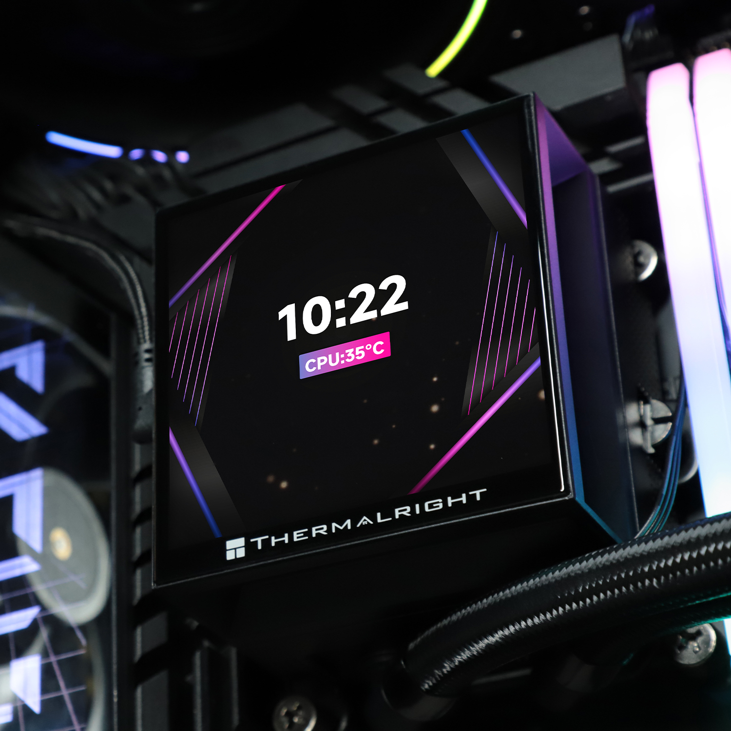 TẢN NHIỆT NƯỚC THERMALRIGHT HYPER VISION 360 UB ARGB BLACK (MÀU ĐEN/ MÀN HIỂN THỊ LCD)