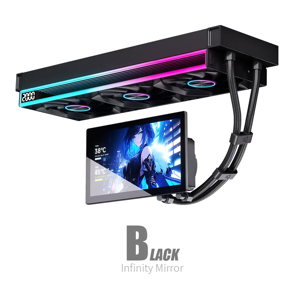 TẢN NHIỆT NƯỚC AIO JUNGLE LEOPARD ULTRAFLOW 360 BLACK ARGB (MÀU ĐEN/ MÀN LCD 7INCH)