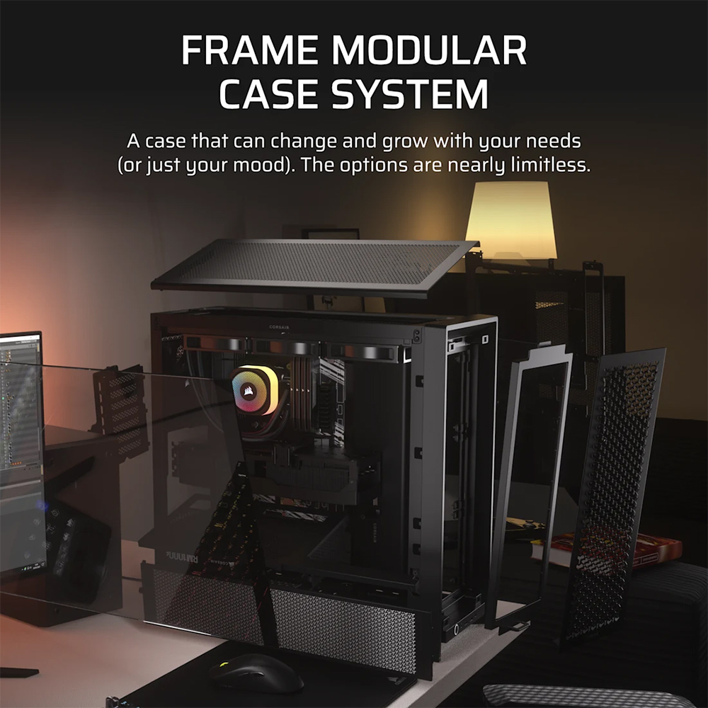 VỎ CASE CORSAIR FRAME 4000D BLACK (MÀU ĐEN/ MID TOWER/ ATX/ USB-C)
