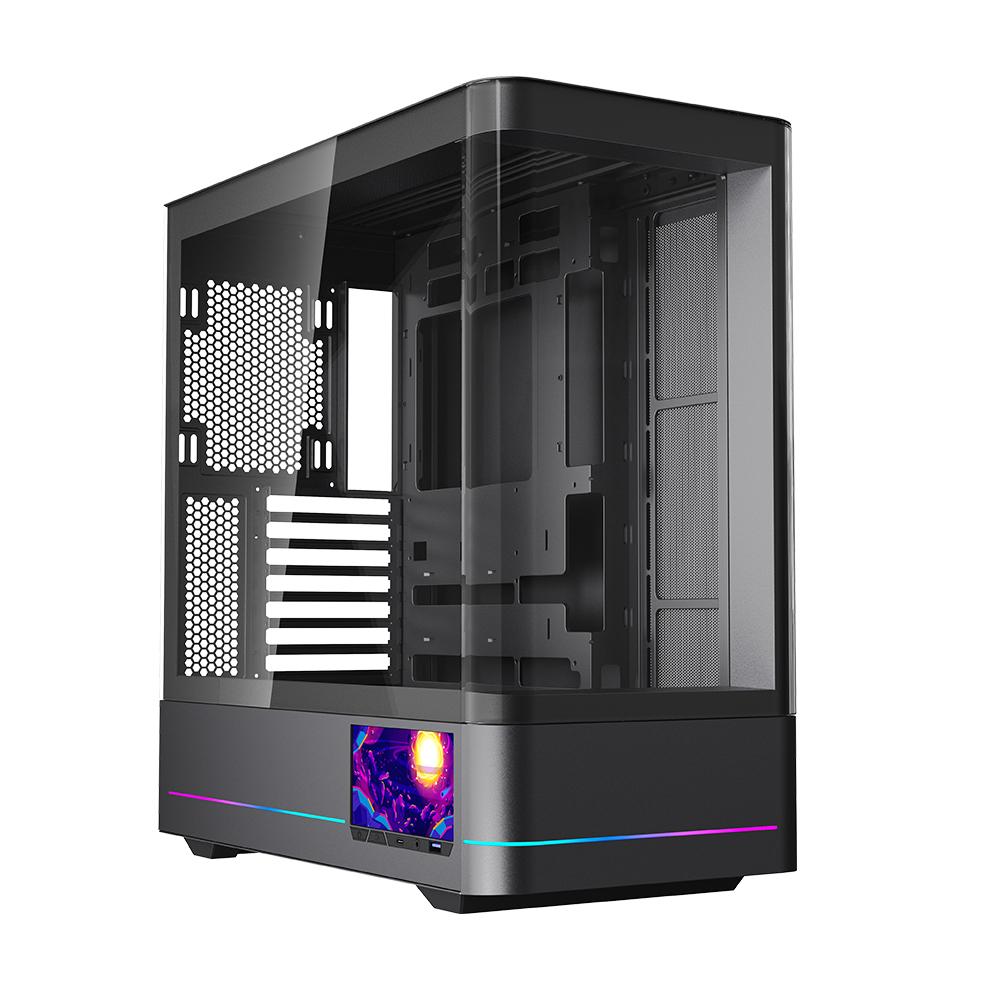 VỎ CASE JUNGLE LEOPARD AC-02 BLACK (KÍNH CONG/ MÀU ĐEN/ KHÔNG KÈM FAN/ MÀN LCD HIỂN THỊ)