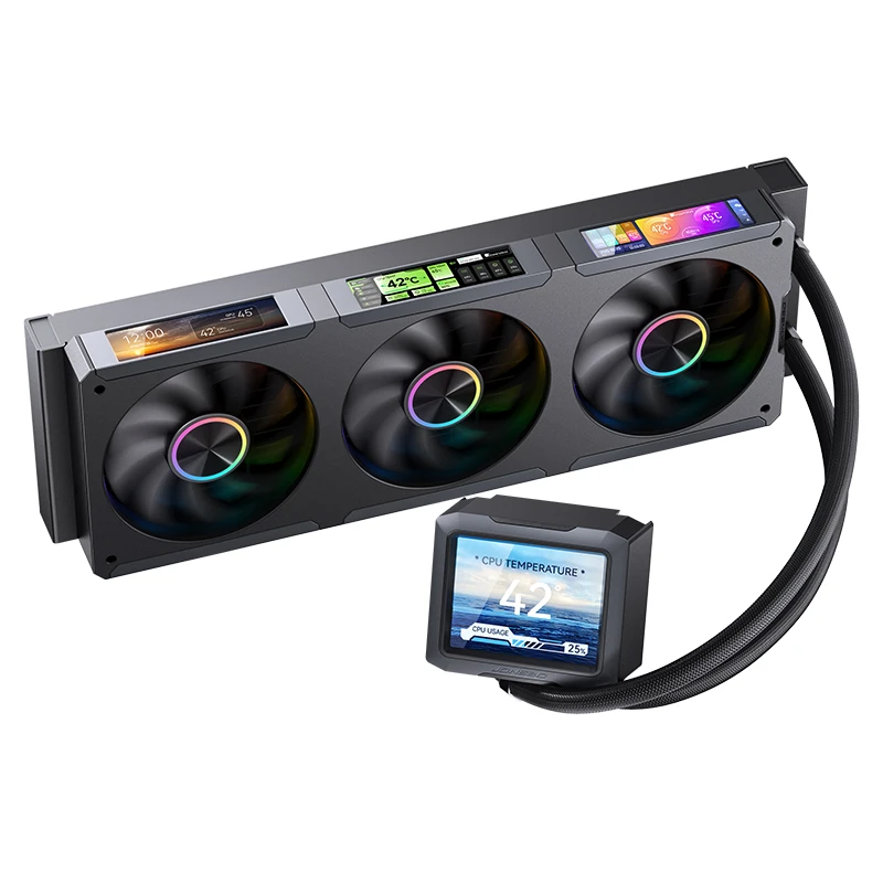 TẢN NHIỆT NƯỚC AIO JONSBO TF3-360SCB BLACK (MÀU ĐEN/ QUẠT LIỀN KHỐI LCD)