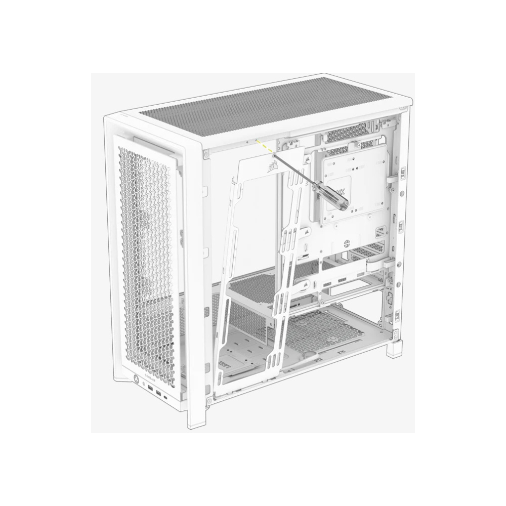 VỎ CASE CORSAIR FRAME 4000D WHITE (MÀU TRẮNG/ MID TOWER/ ATX/ USB-C)