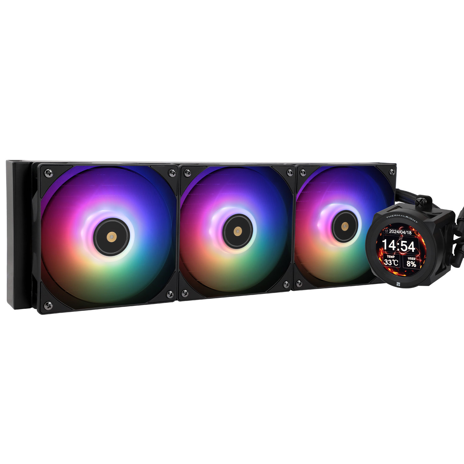 TẢN NHIỆT NƯỚC AIO THERMALRIGHT CORE VISION 360 BLACK ARGB (MÀU ĐEN/ MÀN HÌNH HIỂN THỊ LCD)