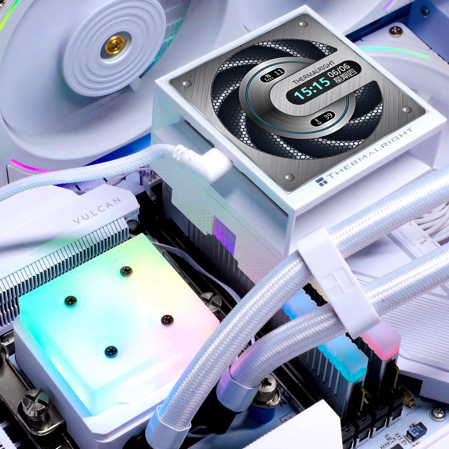 TẢN NHIỆT NƯỚC THERMALRIGHT HYPER VISION 360 UB ARGB WHITE (MÀU TRẮNG/ MÀN HIỂN THỊ LCD)